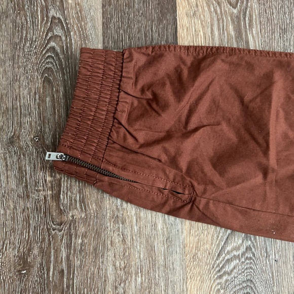 Pact Organic Cotton Joggers Side Ankle Zip Size Large Brown color - Picture 6 of 9